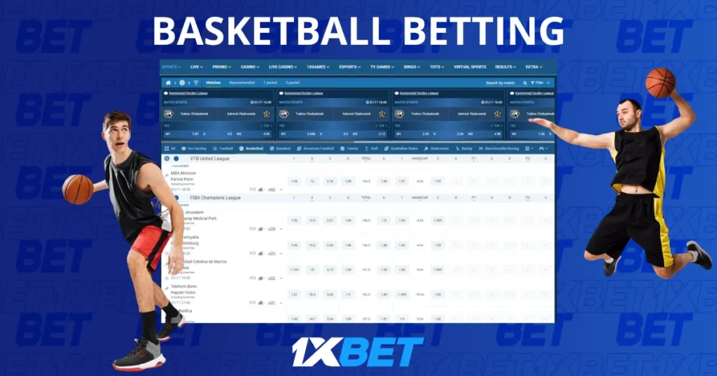 在 1xBet Malaysia 投注篮球