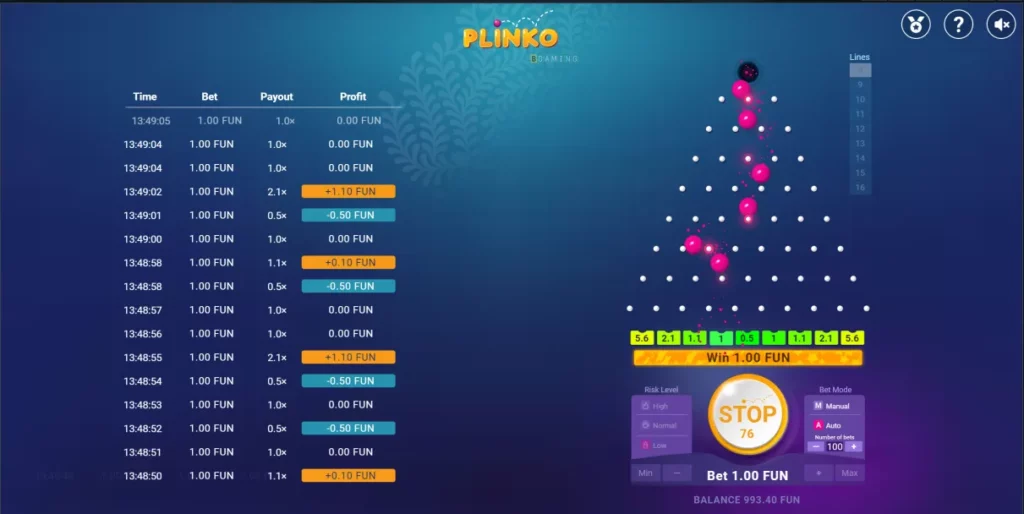 1xbet plinko how to play